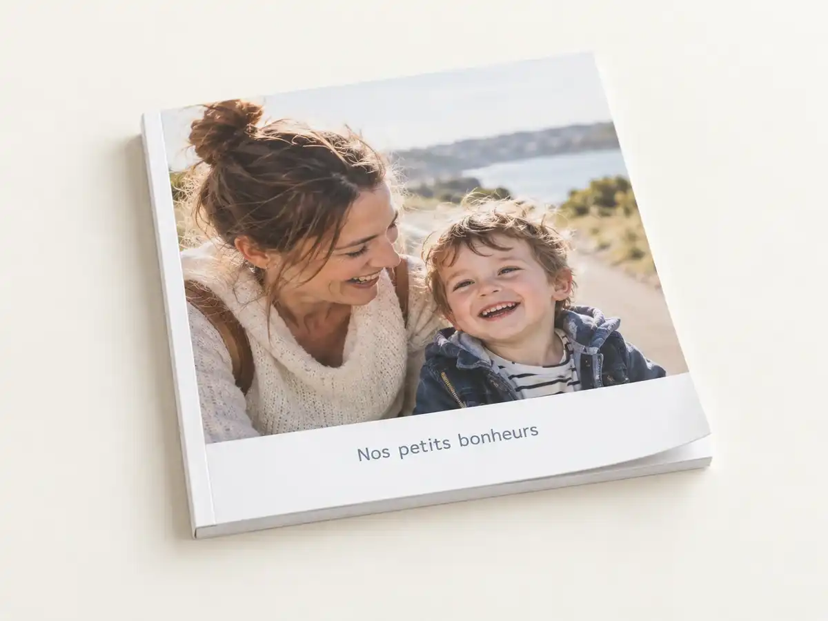 Le livre Essential à couverture souple, avec une photo de maman et enfant sur sa couverture blanche